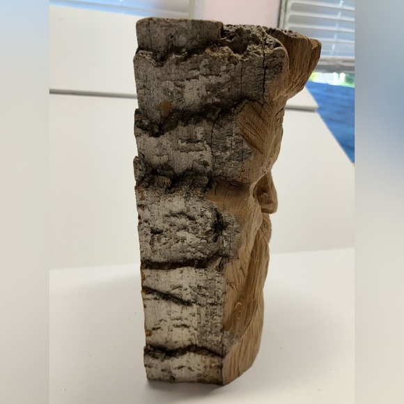 Hand Carved Wood Sculpture, Created from Butternut Wood, 5” x 7 1/2” x 2 3/8” - Picture 4 of 6